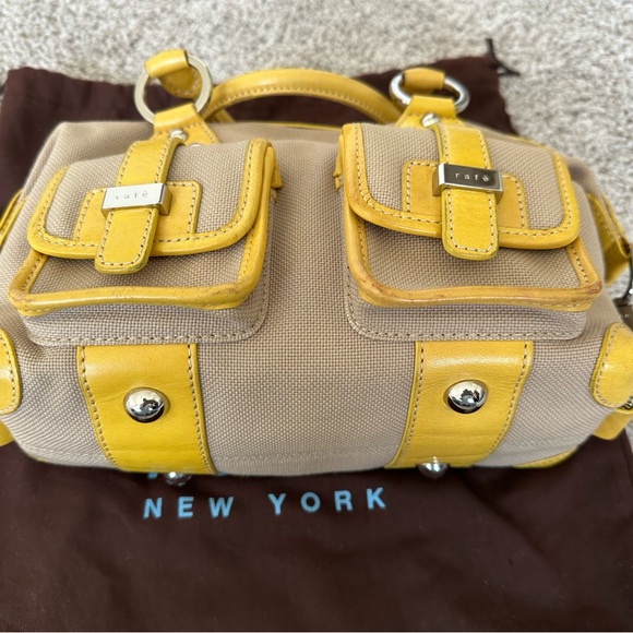 Cream and Yellow Tote with Gold Hardware - Picture 2 of 9